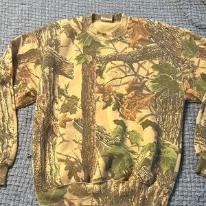 Jerzees Men's Camo Crewneck Sweater - Beige, Green, Brown